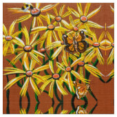 Gelbe Schmetterlinge und Bienen Stoff (Nahaufnahme)
