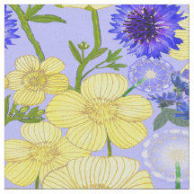 Gelbe Schmetterlinge und blaue Cornblumen