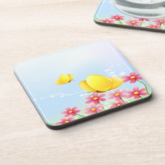 Gelbe Schmetterlinge Untersetzer (Linke Seite)