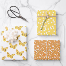 Gelbe Schmetterlinge - Vintage Kunst und Punkte