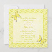 Gelbe Schmetterlings-16. Geburtstag-Einladung Einladung (Rückseite)