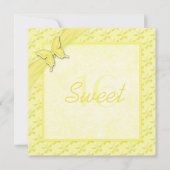 Gelbe Schmetterlings-16. Geburtstag-Einladung Einladung (Vorderseite)