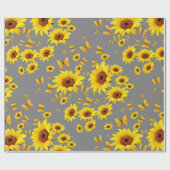 GELBE SCHMETTERLINGS-LIEBE-SONNENBLUMEN GESCHENKPAPIER (Flach)