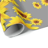 GELBE SCHMETTERLINGS-LIEBE-SONNENBLUMEN GESCHENKPAPIER (Rolleneckpunkt)