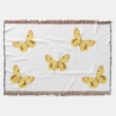 Gelbe Schmetterlings-Vintage feine Decke (Vorderseite)