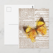 Gelbe Schmetterlingscollage Postkarte (Vorne/Hinten)