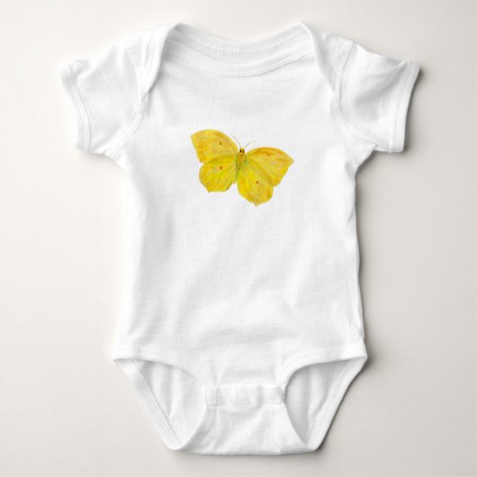Gelbe Schmetterlingsfliege Baby Strampler (Vorderseite)