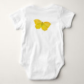 Gelbe Schmetterlingsfliege Baby Strampler (Rückseite)