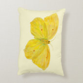 Gelbe Schmetterlingsfliege Dekokissen (Rückseite(Vertikal))