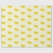 Gelbe Schmetterlingsfliege Geschenkpapier (Flach)