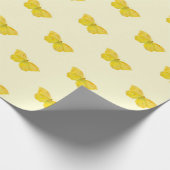 Gelbe Schmetterlingsfliege Geschenkpapier (Ecke)