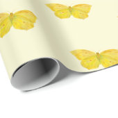 Gelbe Schmetterlingsfliege Geschenkpapier (Rolleneckpunkt)