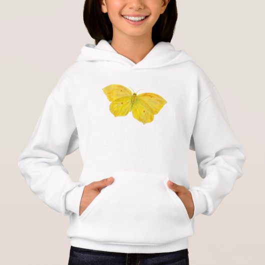 Gelbe Schmetterlingsfliege Hoodie (Vorderseite)