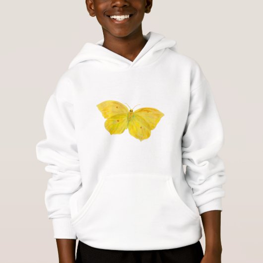 Gelbe Schmetterlingsfliege Hoodie (Vorderseite)