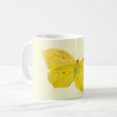 Gelbe Schmetterlingsfliege Kaffeetasse (Vorderseite Links)