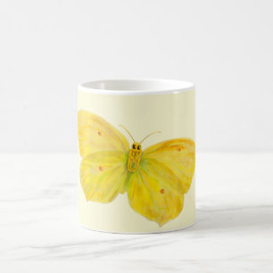 Gelbe Schmetterlingsfliege Kaffeetasse