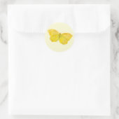 Gelbe Schmetterlingsfliege Runder Aufkleber (Tasche)