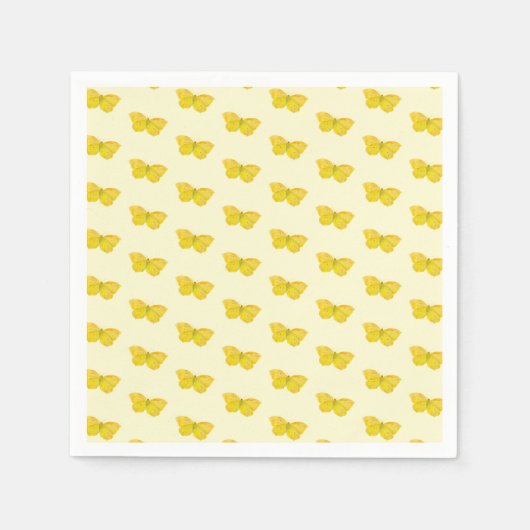 Gelbe Schmetterlingsfliege Serviette (Vorderseite)