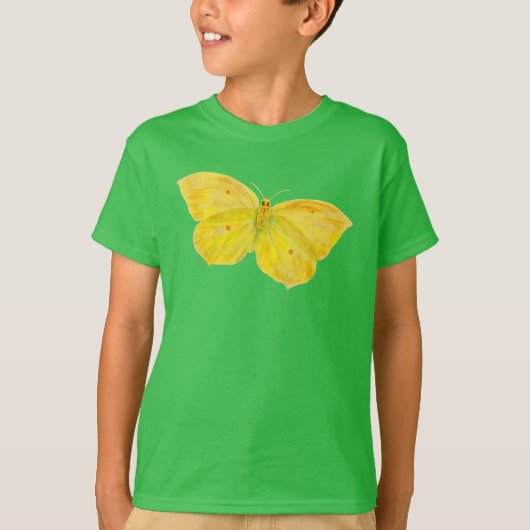 Gelbe Schmetterlingsfliege T-Shirt (Vorderseite)