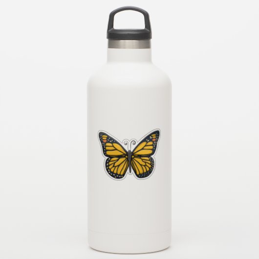 Gelbe Schmetterlingsklemme Aufkleber (Wassserflasche)