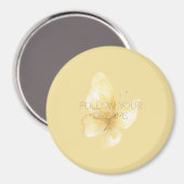 Gelbe Schmetterlingsträume Magnet (Vorderseite/Rückseite)