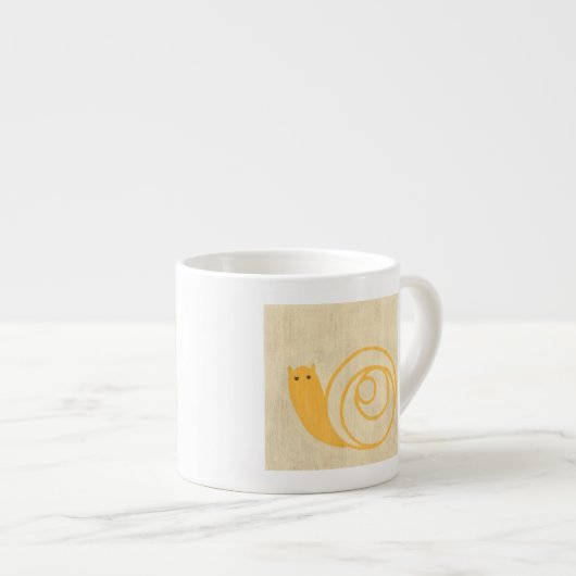 Gelbe Schnecke auf Creme Background Espressotasse (Vorderseite Rechts)