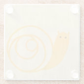 Gelbe Schnecke auf Creme Background Glasuntersetzer (Rückseite)