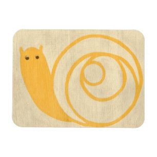 Gelbe Schnecke auf Creme Background Magnet