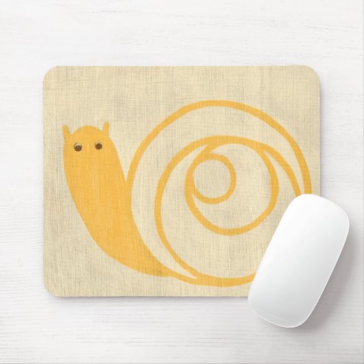 Gelbe Schnecke auf Creme Background Mousepad (Mit Mouse)