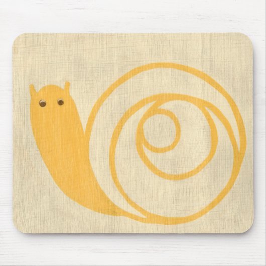Gelbe Schnecke auf Creme Background Mousepad (Vorne)