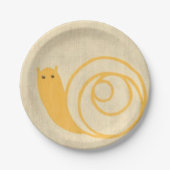 Gelbe Schnecke auf Creme Background Pappteller (Vorderseite)
