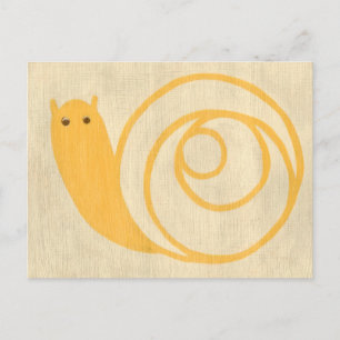 Gelbe Schnecke auf Creme Background Postkarte
