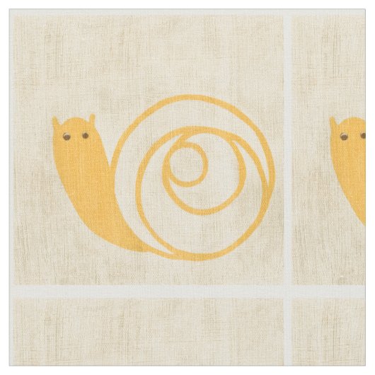 Gelbe Schnecke auf Creme Background Stoff (Nahaufnahme)