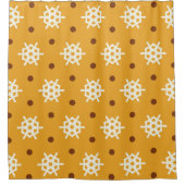 Gelbe Schneeflockenpunkte Duschvorhang (Vorderseite)