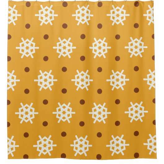 Gelbe Schneeflockenpunkte Duschvorhang (Vorderseite)
