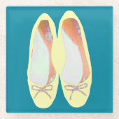 Gelbe Schuhe Glasuntersetzer (Vorderseite)