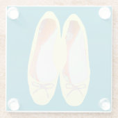 Gelbe Schuhe Glasuntersetzer (Rückseite)