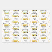 Gelbe Schulbus-Kinder-Geburtstagsfeier Geschenkpapier Set (Vorderseite)