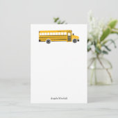 Gelbe Schulbus-Personalisierte Flat Cards Dankeskarte (Stehend Vorderseite)