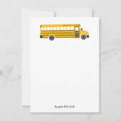 Gelbe Schulbus-Personalisierte Flat Cards Dankeskarte (Vorderseite)