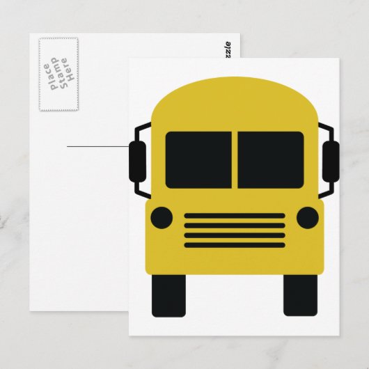 Gelbe Schulbus Postkarte (Vorne/Hinten)