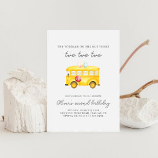 Gelbe Schulbuskind Einladung zum Geburtstag