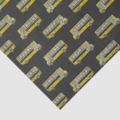 Gelbe Schulbusse auf der Chalkboard-Decoupage Seidenpapier (Detail)