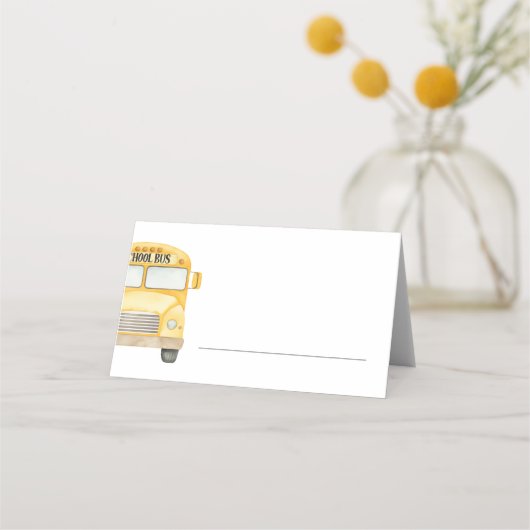 Gelbe Schulbusse in Buffet Platzkarte (Vorderseite)