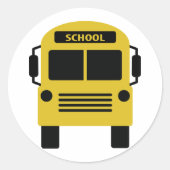 Gelbe Schulbussymbol Runder Aufkleber (Vorderseite)