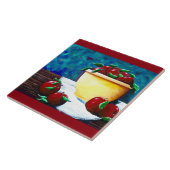 Gelbe Schüssel mit Äpfeln Tile Fliese (Seite)