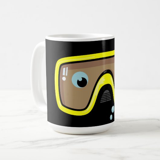 Gelbe Schutzbrillen Kaffeetasse (Vorderseite Links)