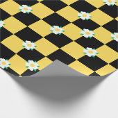 Gelbe, schwarz-gelbe Blume Geschenkpapier (Ecke)