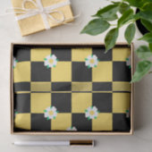 Gelbe, schwarz-gelbe Blume Seidenpapier (Geschenk)