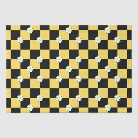 Gelbe, schwarz-gelbe Blume Seidenpapier (Vorderseite)